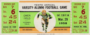 1958 Oklahoma Sooners Football Ticket Stub Art